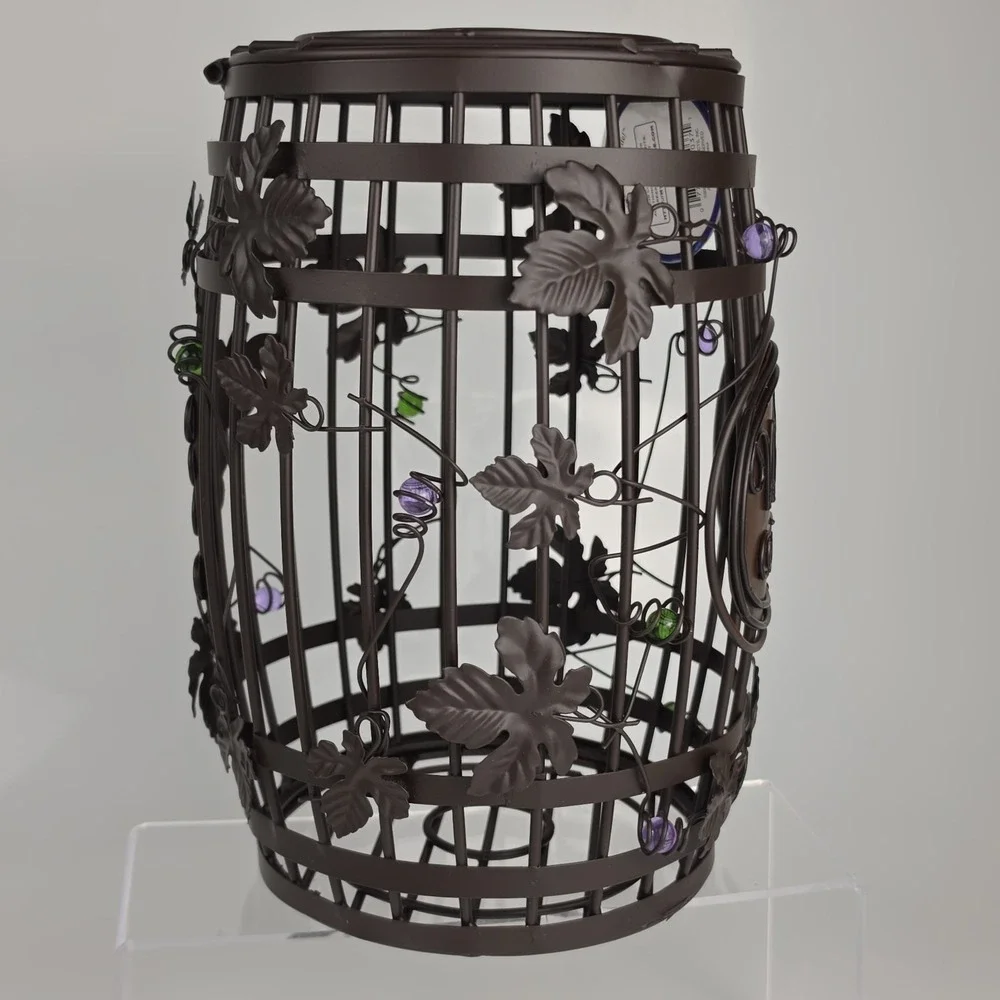 Wine Barrel Cork Cage Metal Grapevine Beaded Holder Epic Products New With Tags